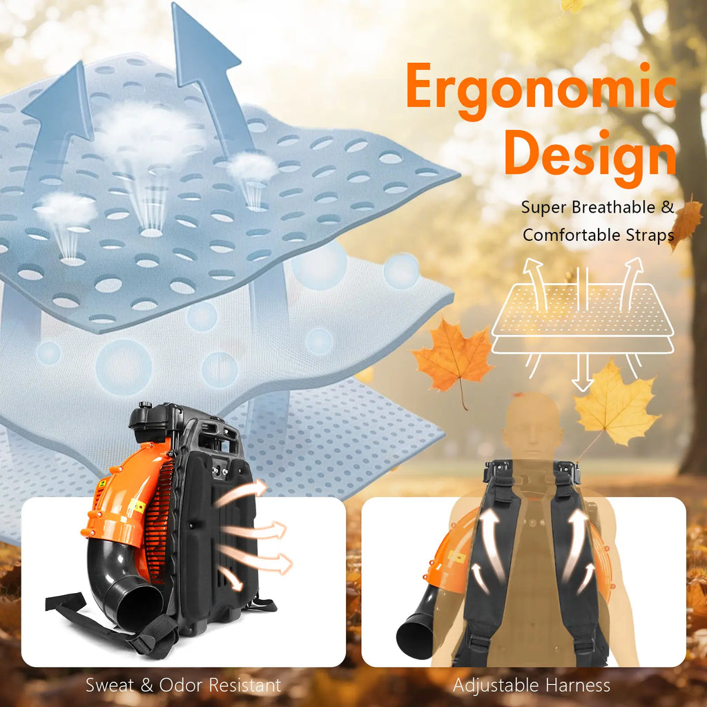NEOTEC 75.6Cc Gas Leaf Blower Backpack 847 CFM 236 MPH 2-Cycle Ergonomic & 52Cc Gas Backpack Leaf Blower 2-Stroke Engine 768 CFM 216 MPH & 25.4CC Gas Leaf Blower Handheld 432CFM 180MPH Harness System Low Vibration Powerful Lawn Yard Care Blower